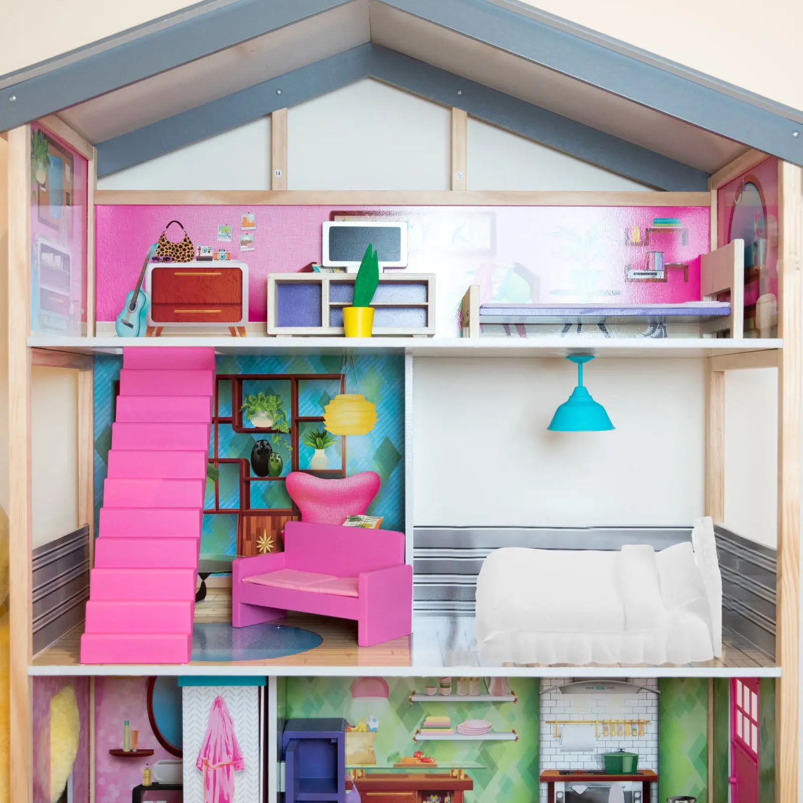 

Miniature Double Bed Mini House Furniture Micro Layout Prop Mini Bedroom Decor Miniature Furniture Ornament Bed Miniatures