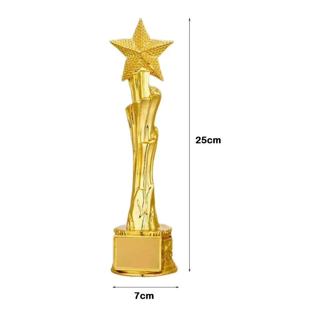 Crown Pentagram Competition Trophy Medal Golden Color Universal Pentagram Trophy Gold Color Souvenir Winner Award Trophy Toy