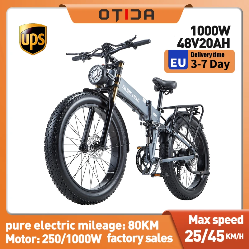 OTIDA 1500W Electric Bike Mountain Bicycles 26Inch Fat Tires 48V20AH Men's OFF-Road MTB Powerful Ebike For Adults R5Pro