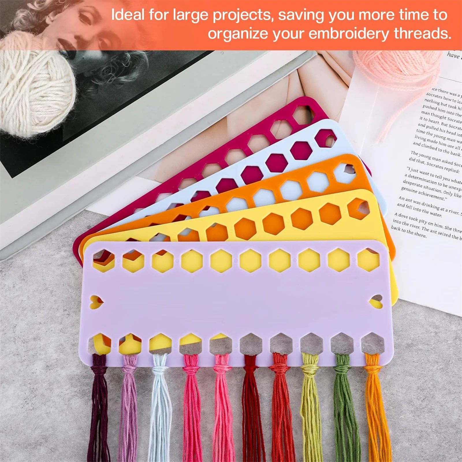 

10Pcs Embroidery Thread-Bobbins Plastic Sewing Thread Organizer Portable Cross Stitch Thread Storage Tool