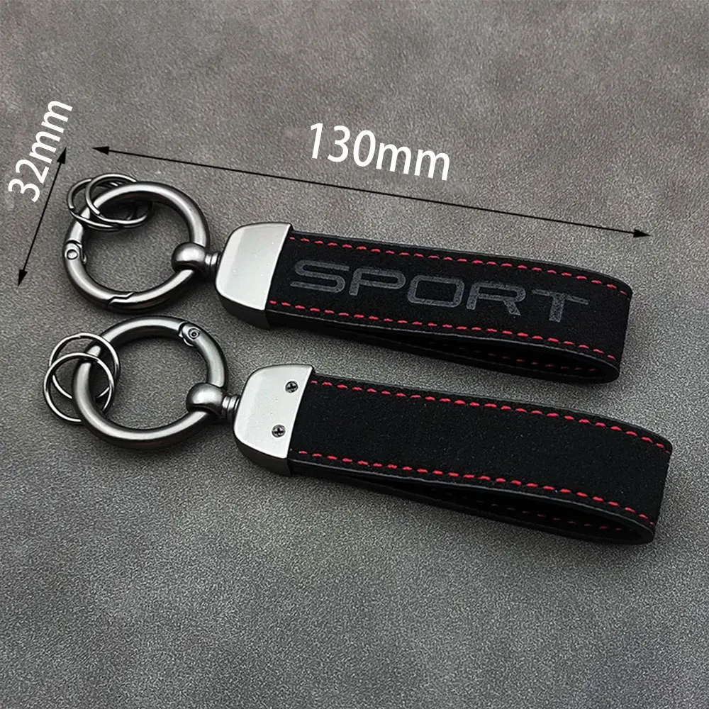 Fashion Suede Leather Black Letter Sport Car Keychain For Sport L320 L405 L494 L322 P38 Keychain Accessories