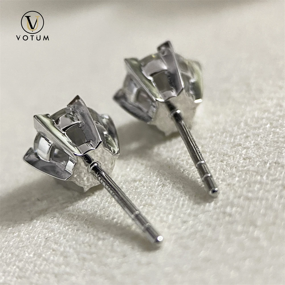 Votum 0.5/1ct جولة D اللون مويسانيتي 925 الفضة 18K الذهب الأبيض مطلي القرط مربط للنساء لؤلؤة كبيرة مجوهرات الزفاف الزفاف