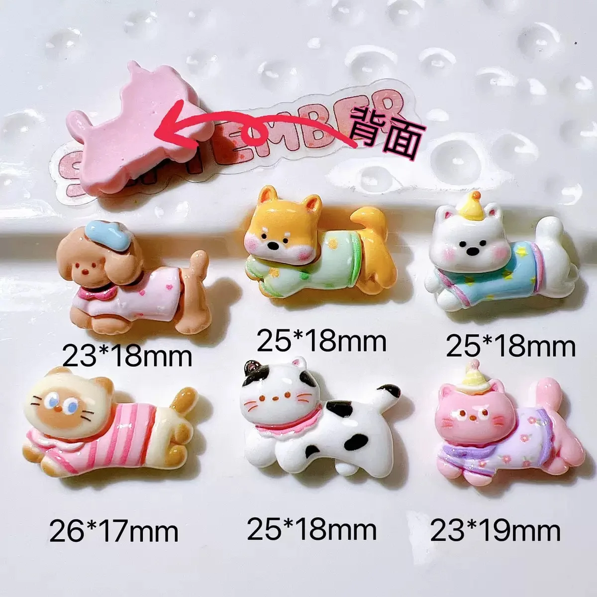 10Pcs Simulation Cartoon Animal Puppy, Cat  Flat Back Resin Cabochons Scrapbooking DIY Jewelry Craft Decoration Accessorie