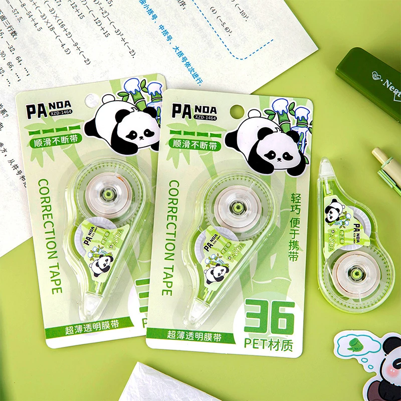 Cintas correctoras de Panda de dibujos animados, cinta correctora creativa de gran capacidad, suministros escolares y de oficina, cintas correctas portátiles