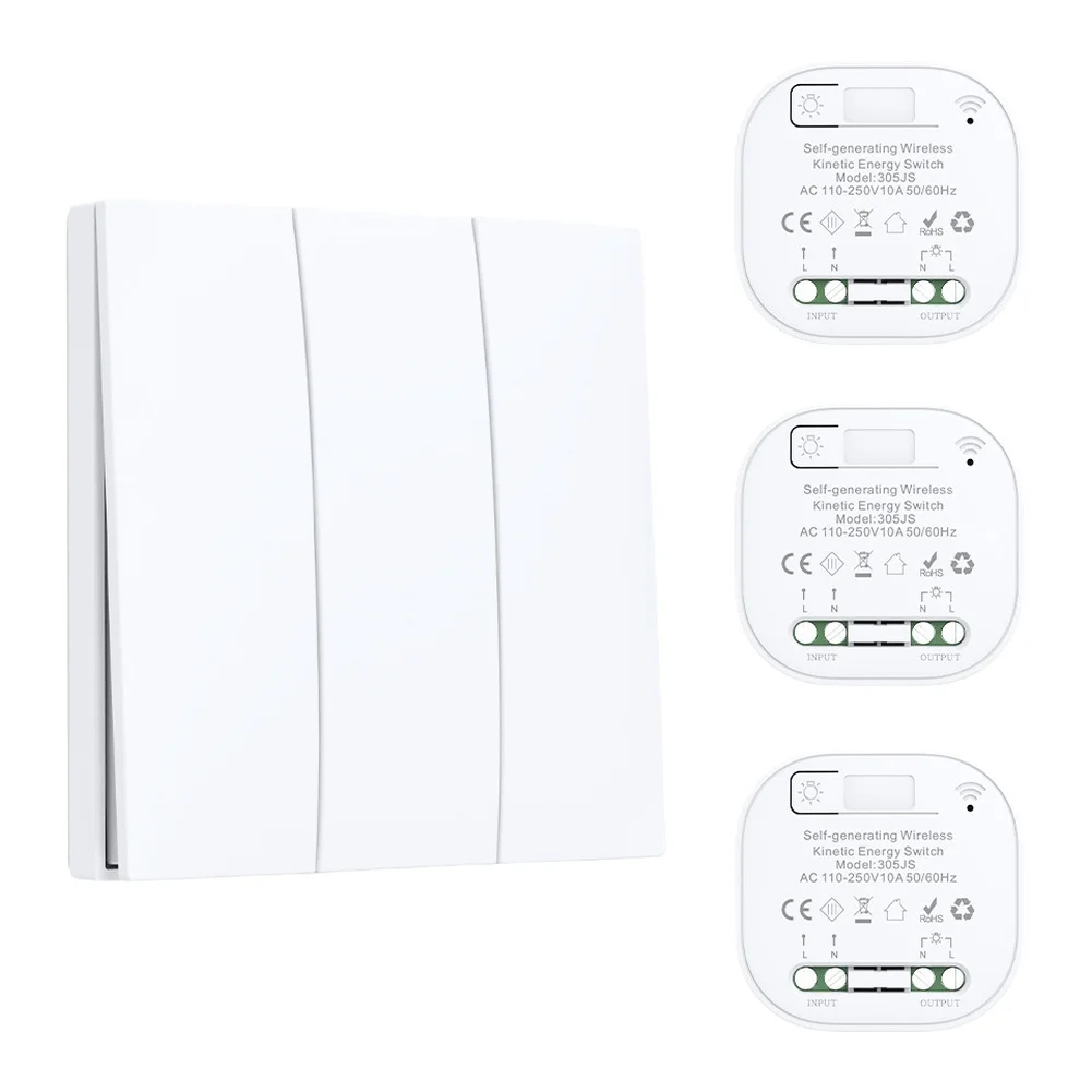 

Self Generating Wireless For remote Switch with Three Controllers for Lighting Control Battery Easy Installation