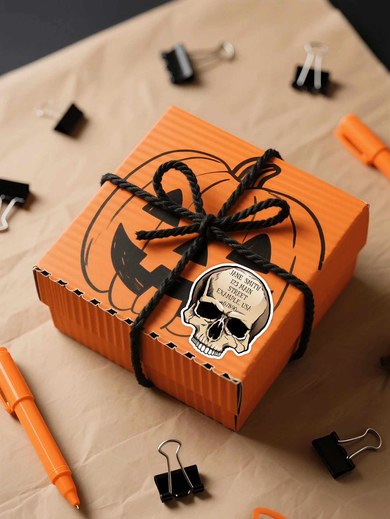 Etichette per indirizzi personalizzate 6 * 6,8 cm, adesivi per indirizzi a forma di teschio spettrale da 3-40 pezzi, adesivi postali personalizzati per il ritorno di Halloween