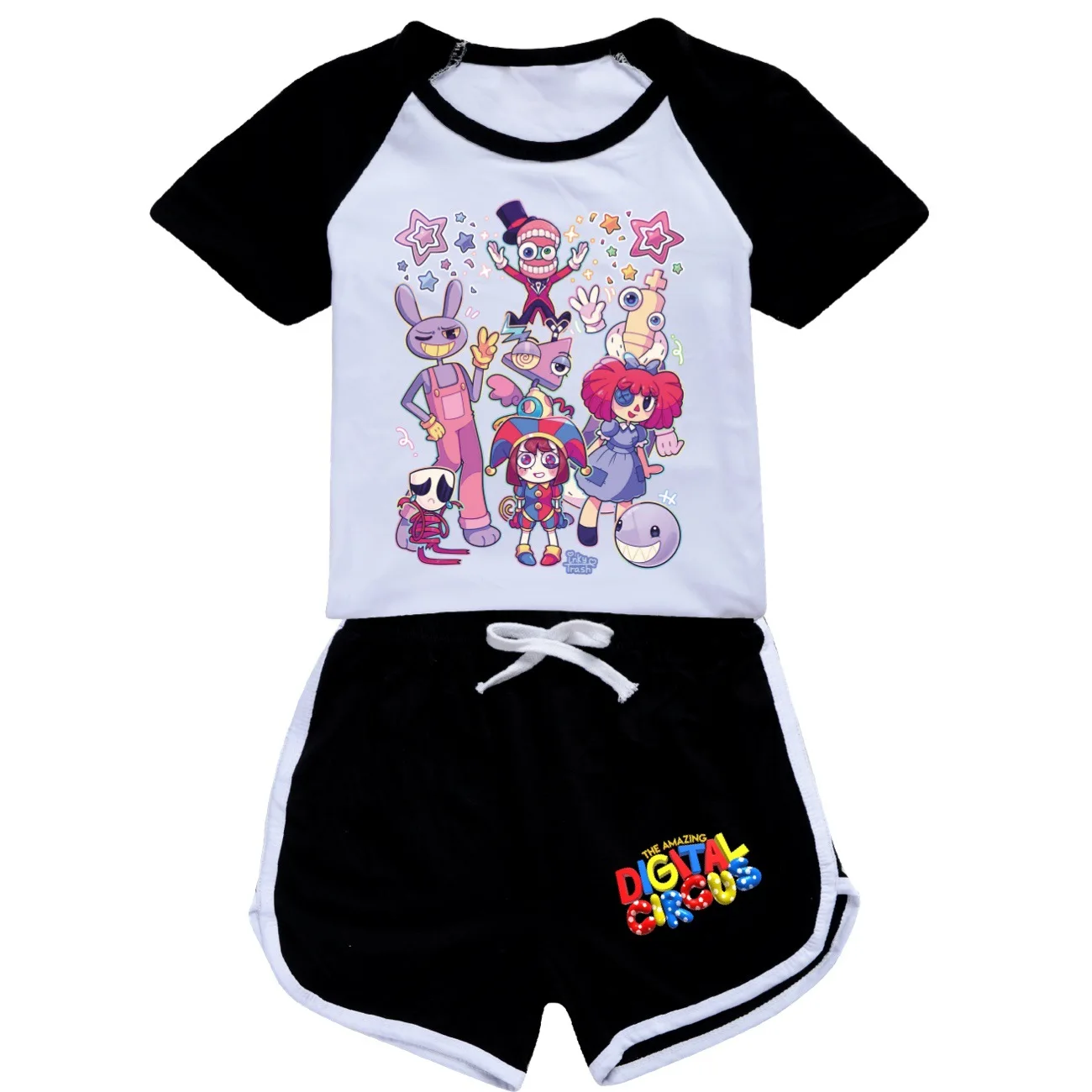 Pajama 2 Piece Set The Amazing Digital Circus Spring Summer Sports Shirts Printed Anime Characters Short Sleeved Suit Boys Girls