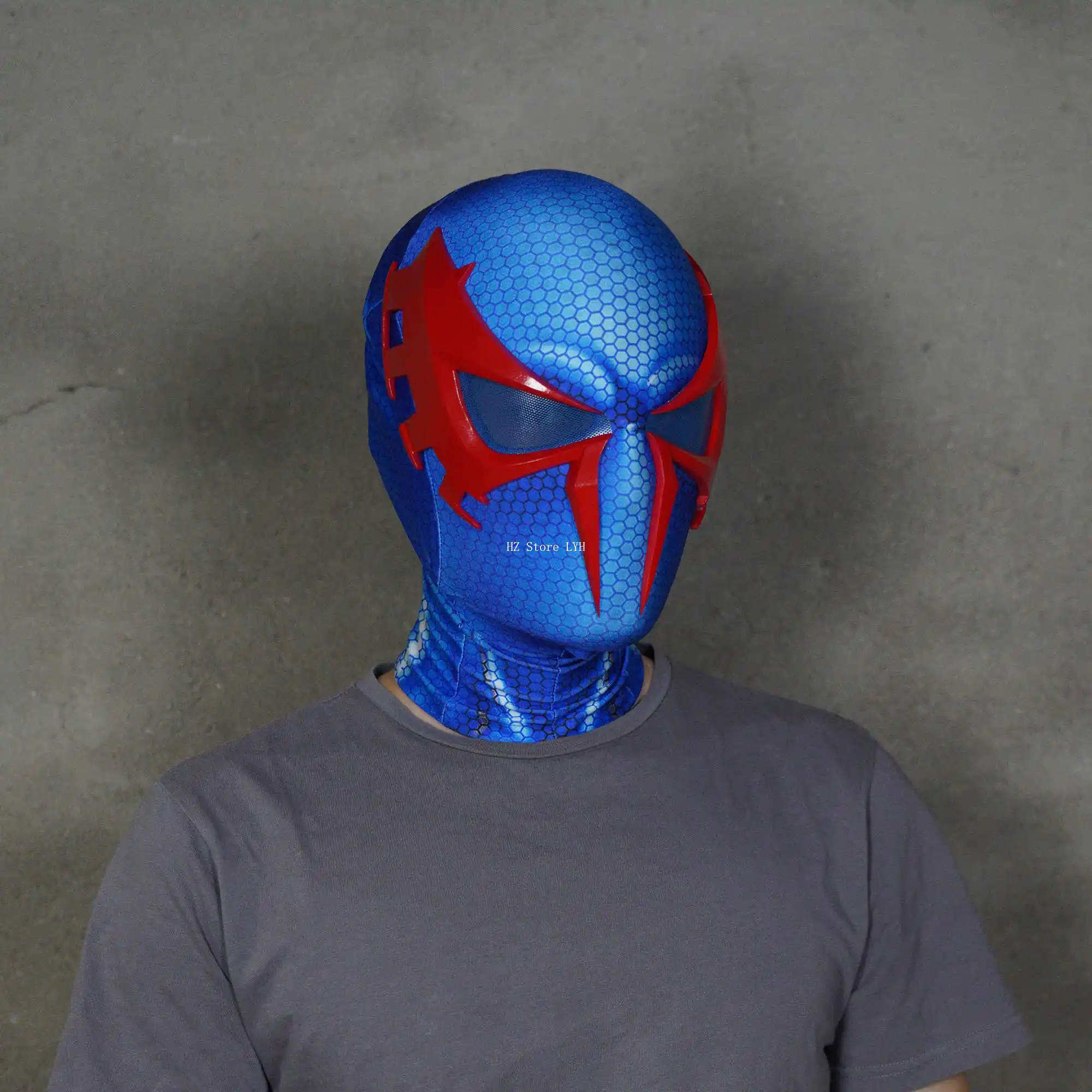 ブルー スパイダーマン 2099 マスク フェイスシェル付き & 非取り外し