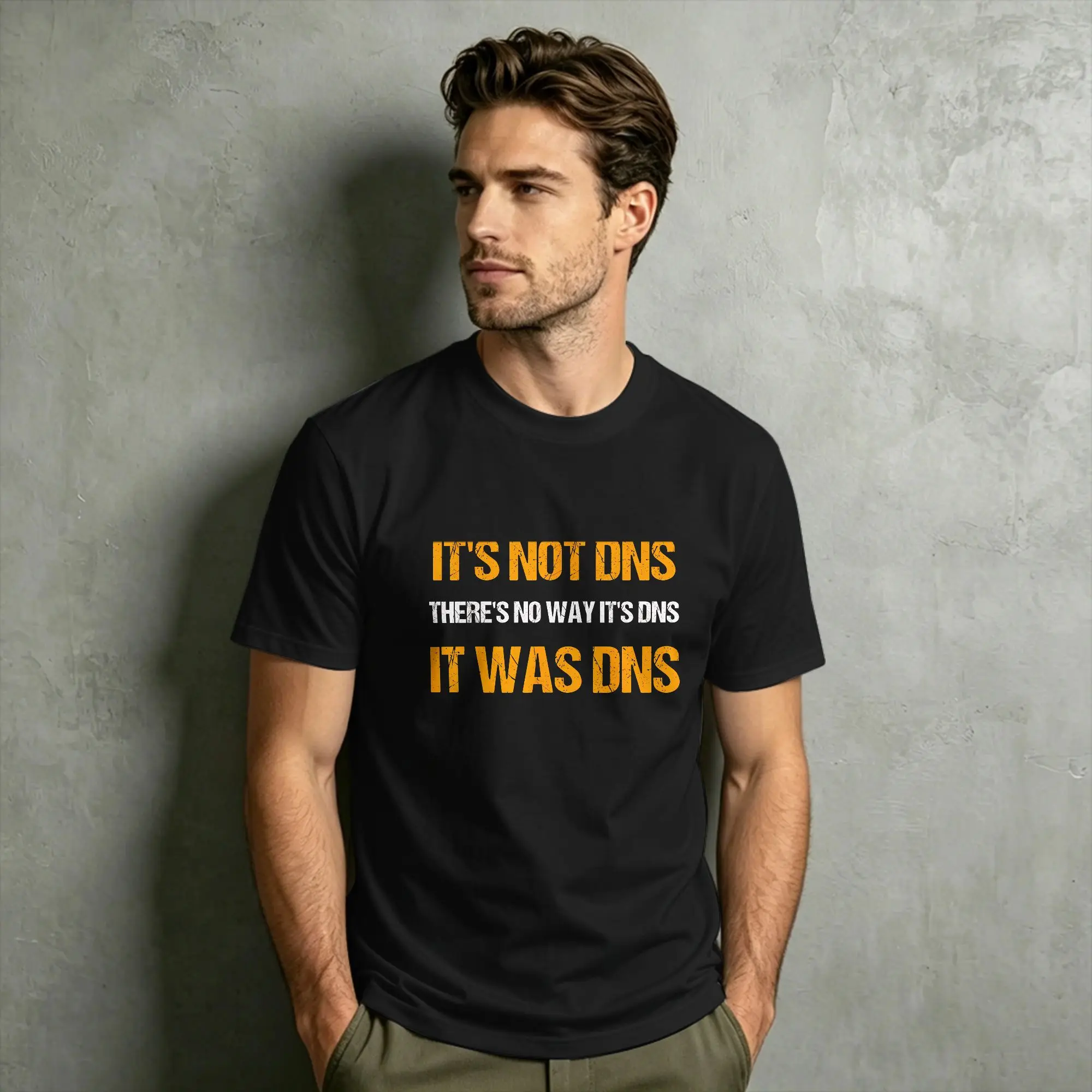 Men Humorous DNS System And Network Administrator Sysadmin T Shirt  100% Cotton Clothes Tees Birthday Present T-Shirt