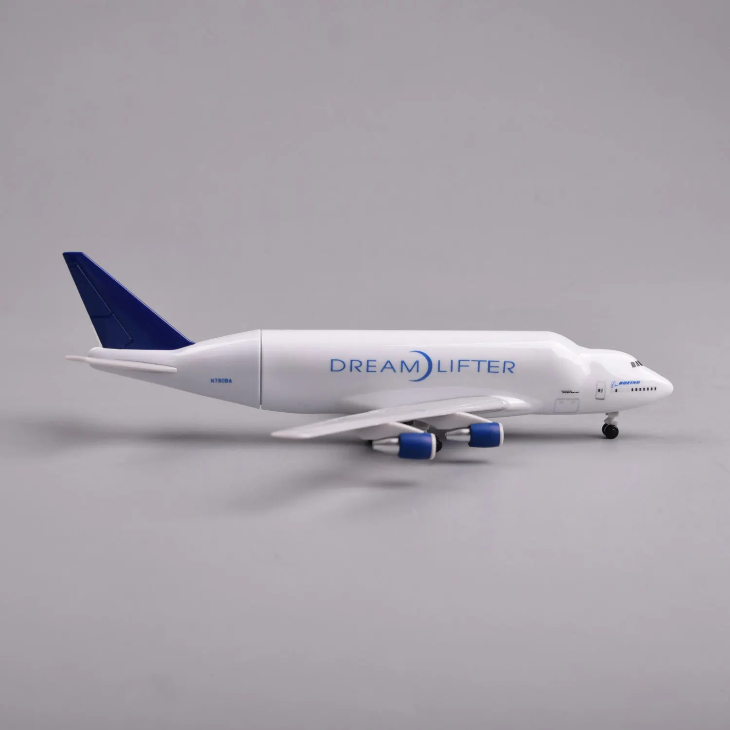 1/360 Scale Airplane Model B747-400LCF Dreamliner ABS 20cm Diecast Aircraft With Base Open Cargo Door Static Display Collectible