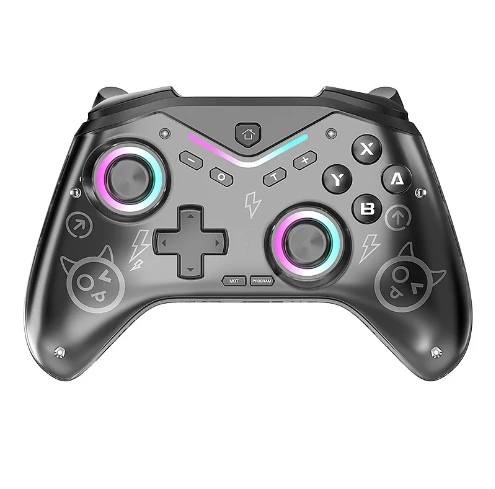 Wireless Gaming Controller for Pc 6-Axis, Adjustable Turbo, 4-Speed Dual Vibration Bluetooth Controller with Adjustable Lighting