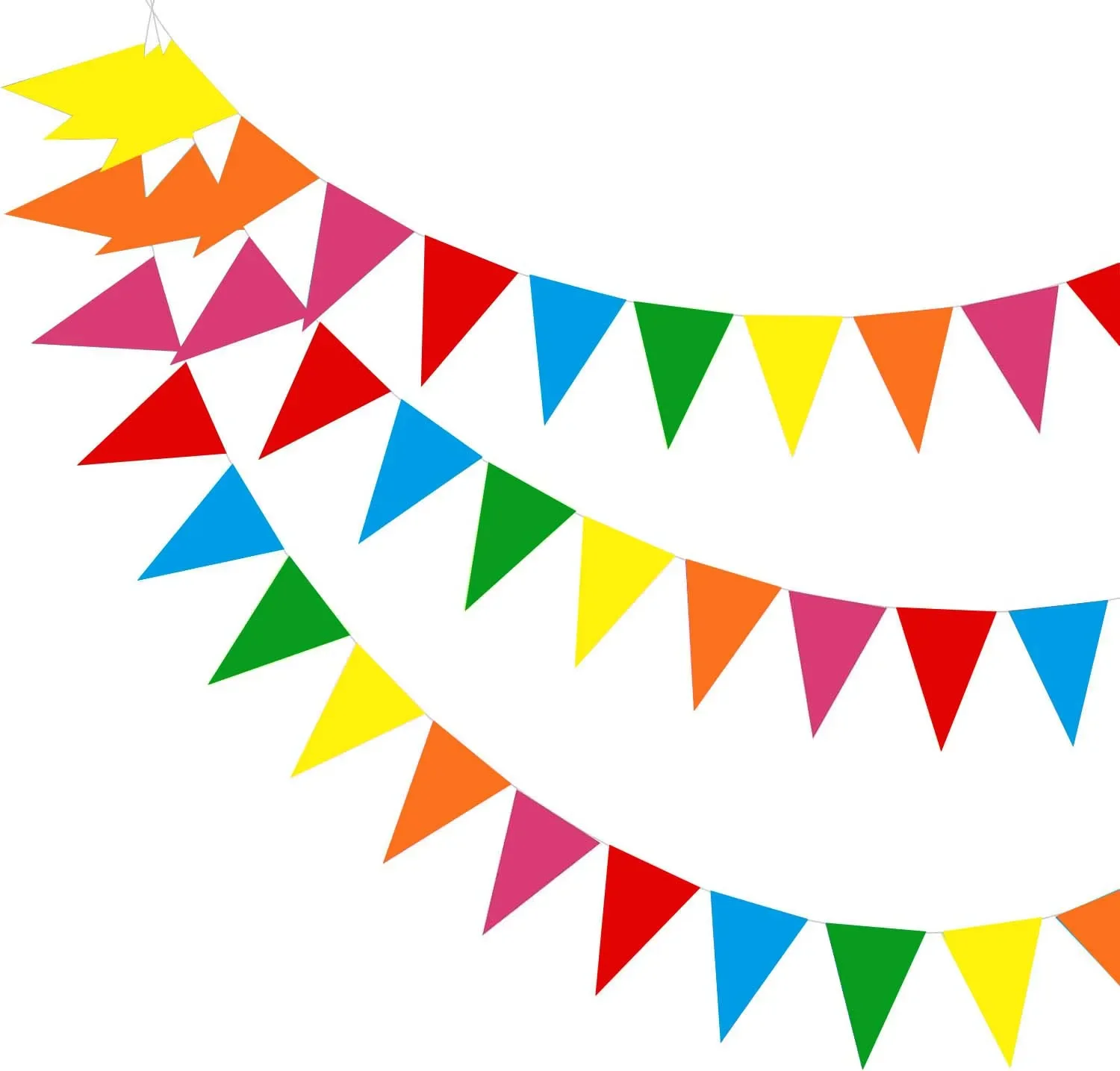 10m witte driehoek plastic wimpelvlaggen bruiloft verjaardag partij decor, buiten vlaggenlijn voor kamperen, tuin, babyshower