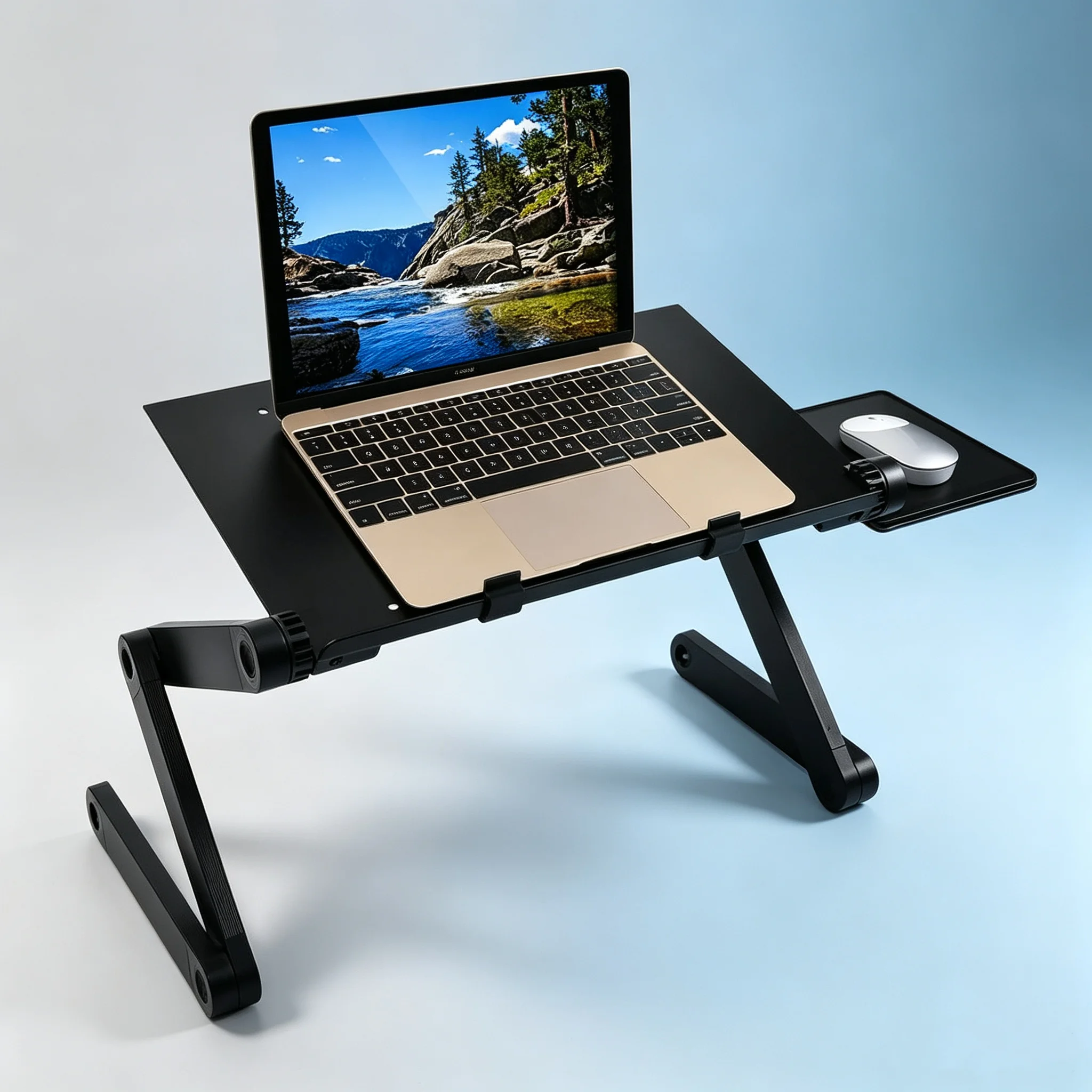 Image of Laptop-Halterung, klappbarer Bett-Tisch, ergonomisches Tablet-360 ° verstellbarer Halter für Laptop und Buch