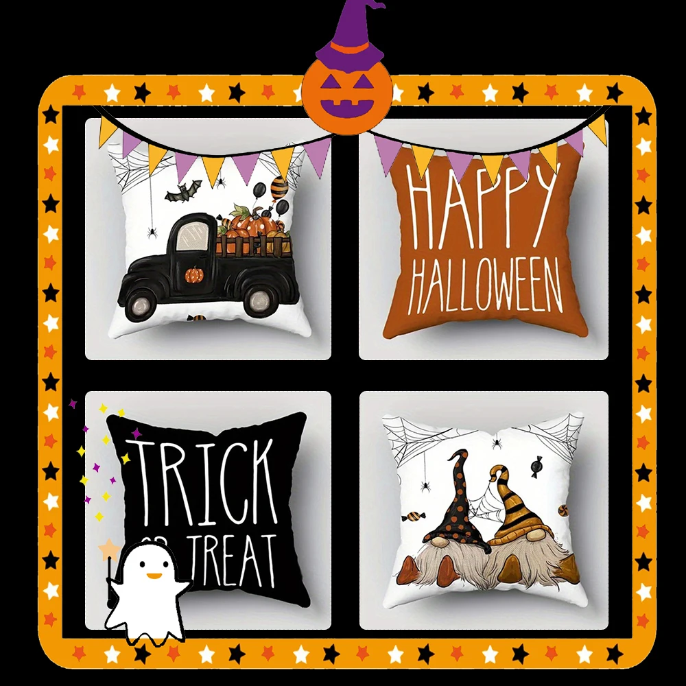 

Pumpkin-Filled Truck Halloween PillowcaseSuitable for sofa car bedroom decorative cushion cover pillow cover