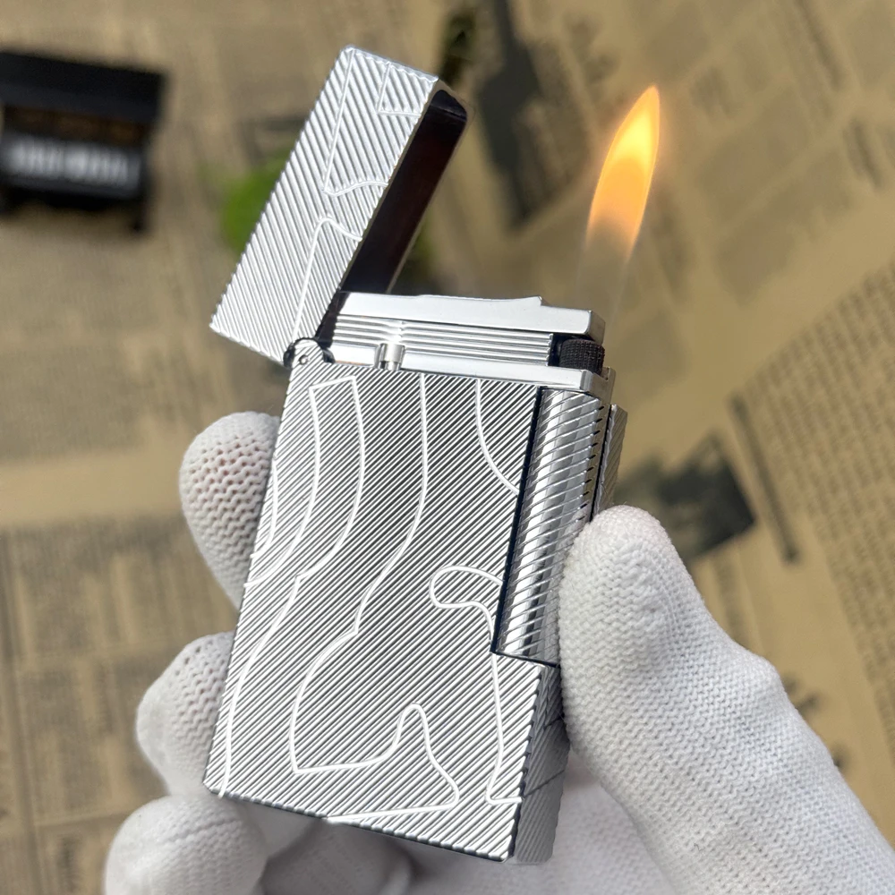 

Прикуриватель, роскошная специальная зажигалка, 100% латунный шлифовальный круг, классический звук, Парижская зажигалка, мягкое пламя, мужской подарок, элитный