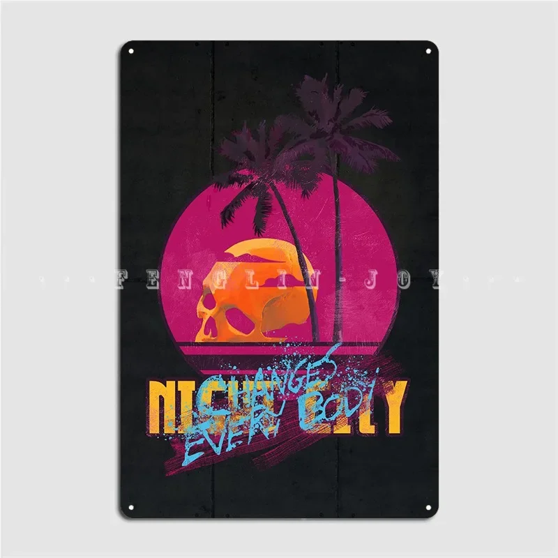 Night City Poster Metal Plaque Pub Home Decoration Garage Decoration Tin Sign Poster