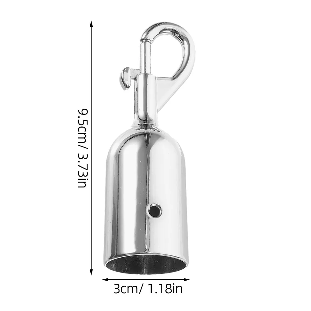 2Pcs Rope End Hook Aluminum Alloy Cord End Cap Fastener for Guardrail Decking Rope Fittings Isolation Lanyard Crowd