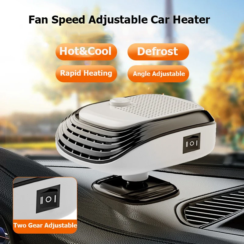 Winter Electric Heating Cooling Fan Portable High-Power Window Windshield Defroster Demister 360 Rotation Fast Anti-Fog Heater