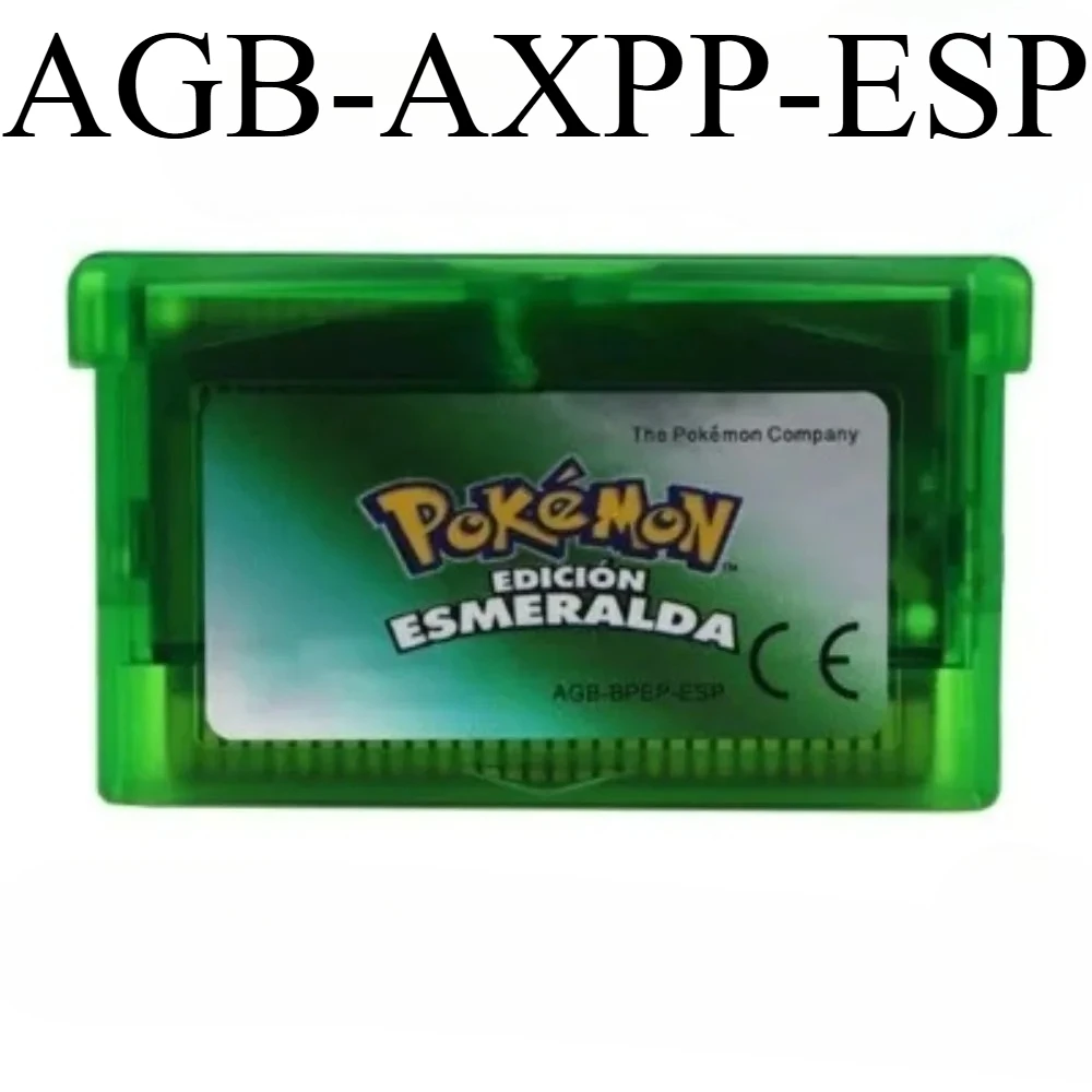اسبانيا GBA لعبة البوكيمون سلسلة 32 بت لعبة فيديو خرطوشة وحدة التحكم بطاقة البوكيمون الزمرد النار الأحمر روبي ليف الأخضر الياقوت