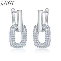 LAYA Fashionable Horseshoe Zircon Earrings Elegant Design Perfect Wedding Accessory 100%925 Sterling Silver Exquisite Jewelry