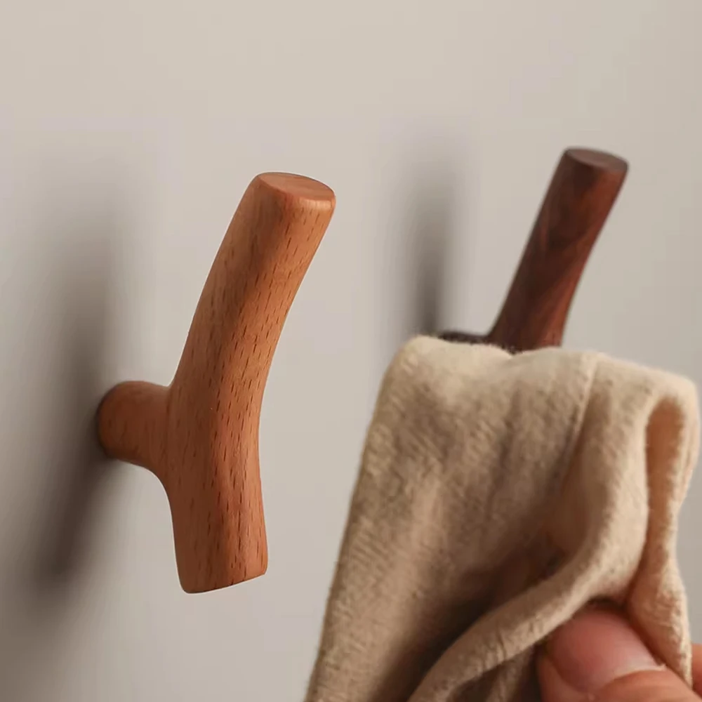 Tree Branch Hook Wall Mounted Wooden Hook Non-slip Hook For Coats Bags Hats Key Hanger With Screws Bathroom Decor Organizer Hook view 4