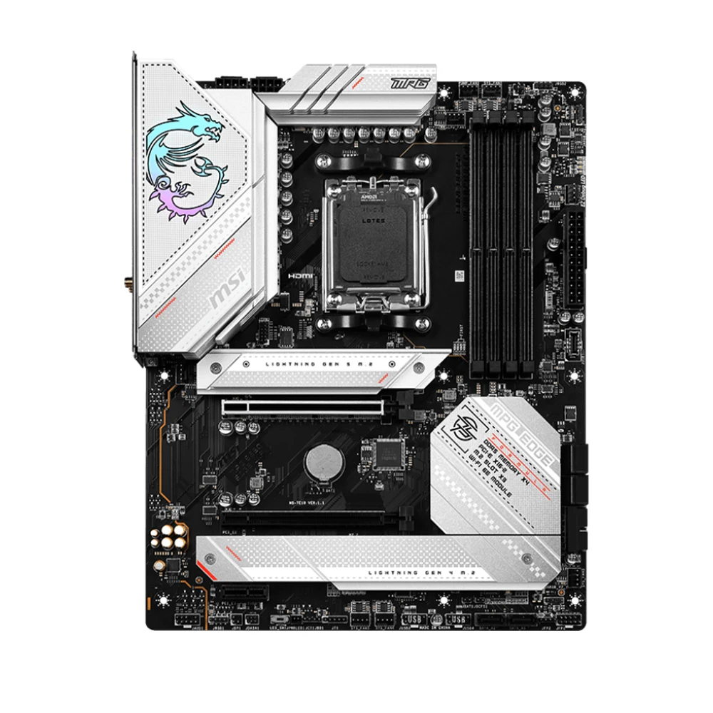 MSI MPG B650 EDGE WIFI Motherboard Supports Socket AM5 Ryzen 7 7700X 7800X3D Ryzen 5 7600X CPU, 2xDDR5 3xM.2 1x HDMI Mini-ITX.