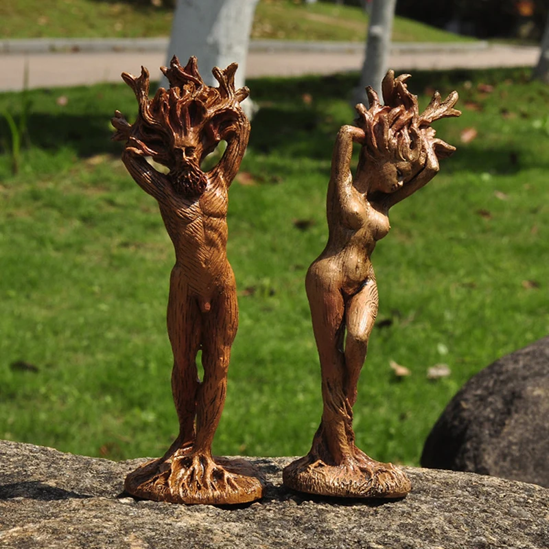 Forest Goddess Statue Resin Tree God Sculpture Ornament Garden Sculpture Crafts Creative Statue Home Desk Decoration Accessories