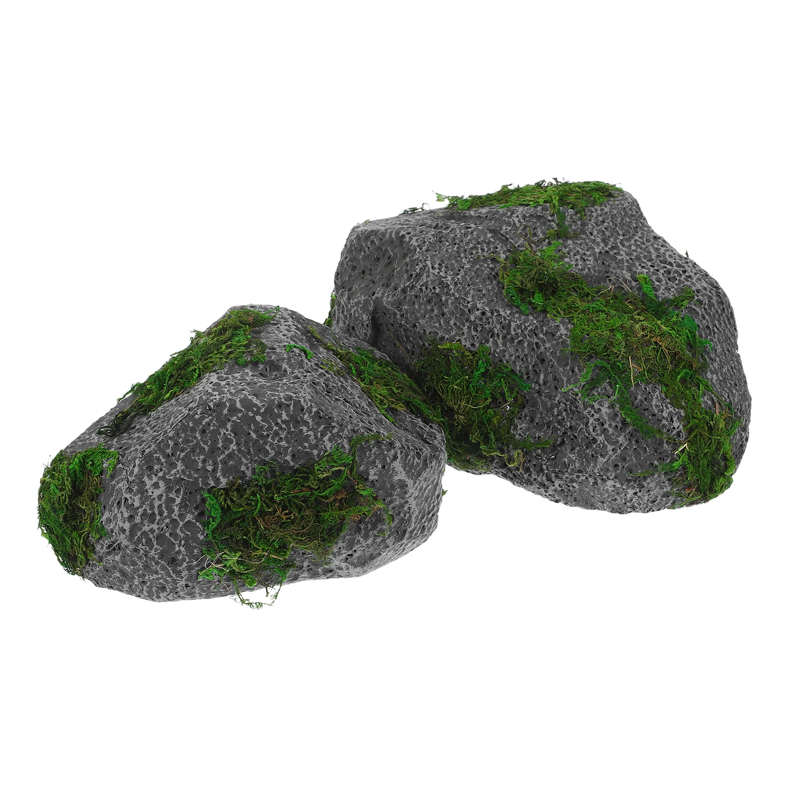 

2Pcs Realistic Artificial Rocks Lightweight Foam Landscape Stones Outdoor Garden Bonsai Terrarium Decor Bonsai Ornament