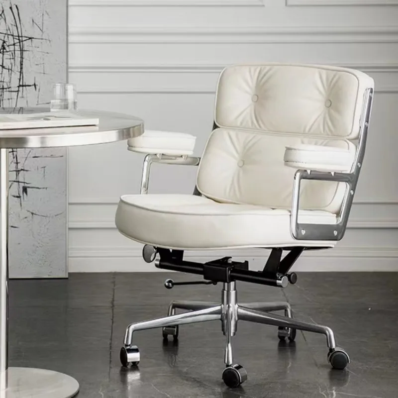 Designer Office Chair Eames Boss Chair Milk White Robin  Lifting Comfortable Turning