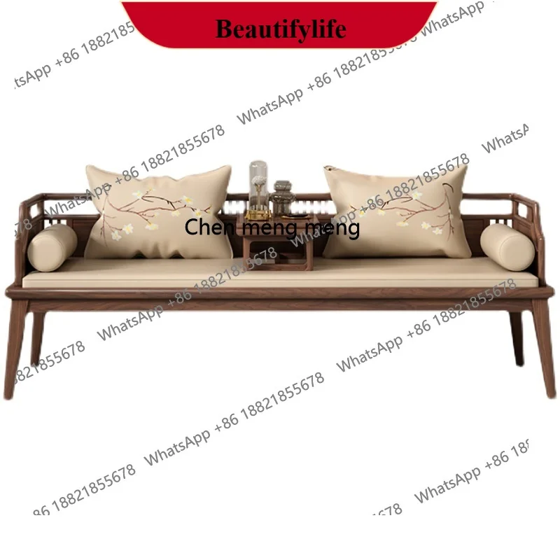 z183 Chinese-style solid wood Arhat bed black walnut living room small apartment simple modern sofa home bed and breakfast
