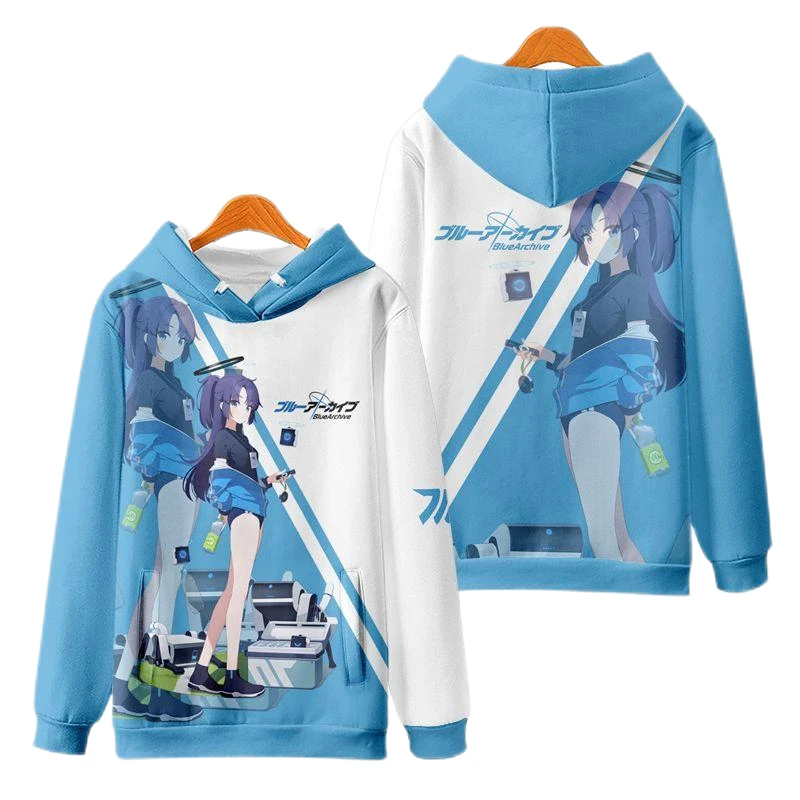 New Role Playing Game Blue Archive Yuuka Anime Hoodies 3D Print Men Women Long Sleeve Tracksuit Pullover Y2k Hoodie Man Clothing