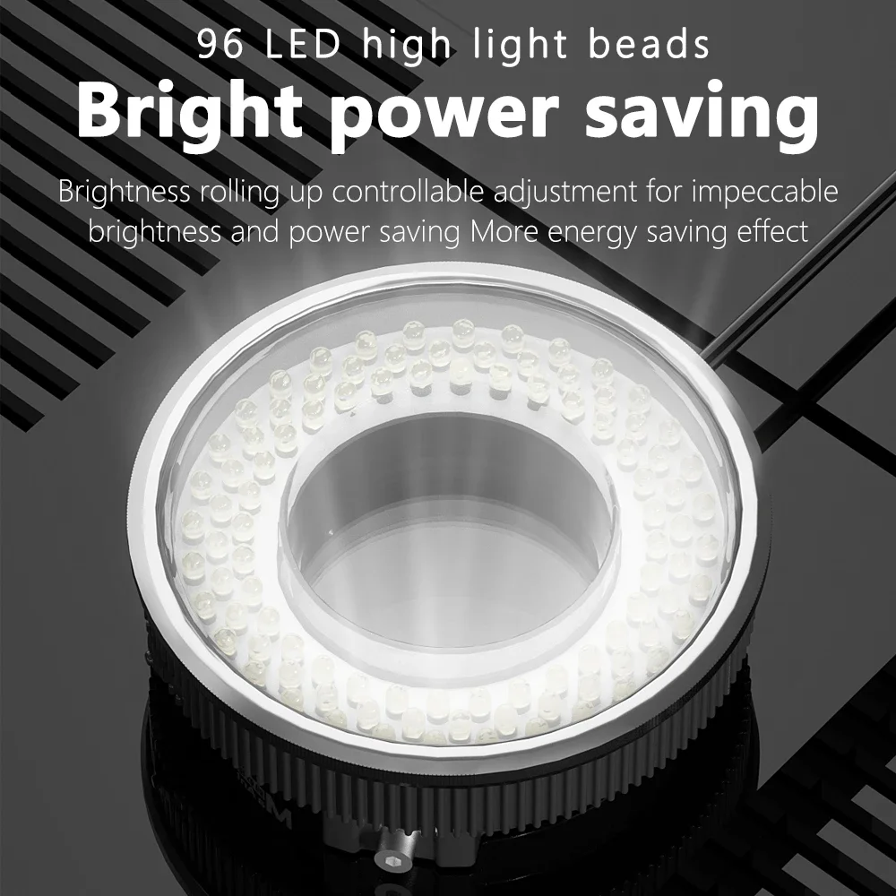 MaAnt MY038 Microscope Polarized 96 LED Ring Light Anti Glare Microscope Lamp Illuminator For Soldering Repair Industrial Camera