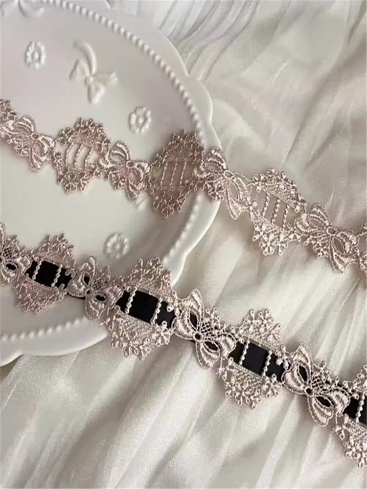 14Yards 4cm Wide Shiny Beige Flower Venise Diy Venice Lace Clothing Accessories Of Various Garment,Bra.Underwear