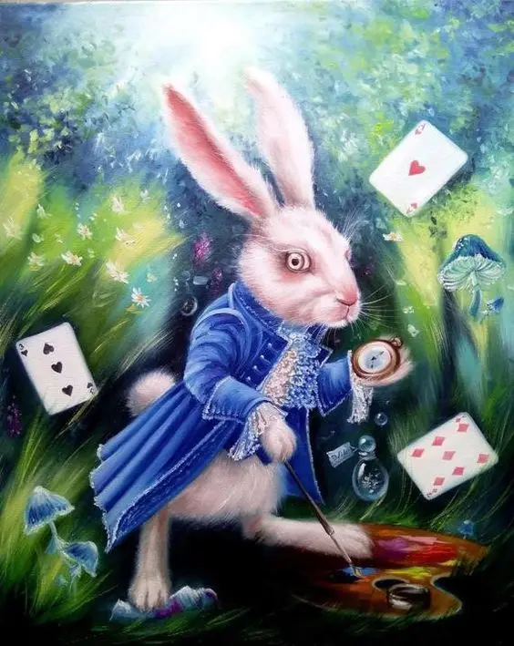 JMINE Div 5D Rabbit Poker Forest Mushroom Bunny Full Diamond Painting cross stitch kits art animal 3D paint by diamonds