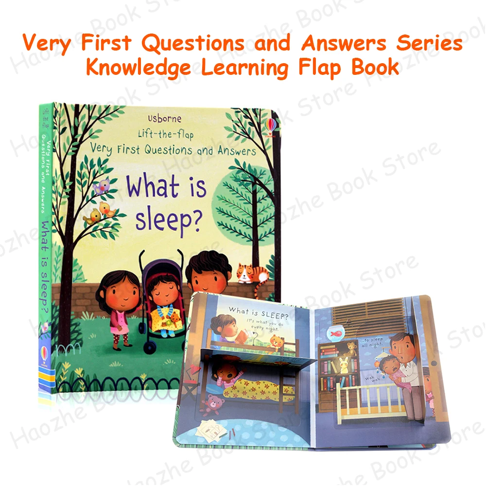 

What is Sleep Usborne Lift the flap Activity English Book Montessori Knowledge Learning for Kindergarten Preschool Kids Reading