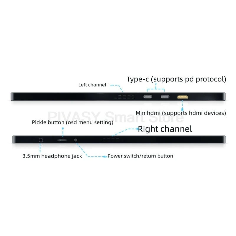 شاشة ألعاب محمولة 240 هرتز متعددة الحجم مع اتصال من النوع C مثالية لمفتاح الهاتف المحمول معدل تحديث عالي وكمون منخفض