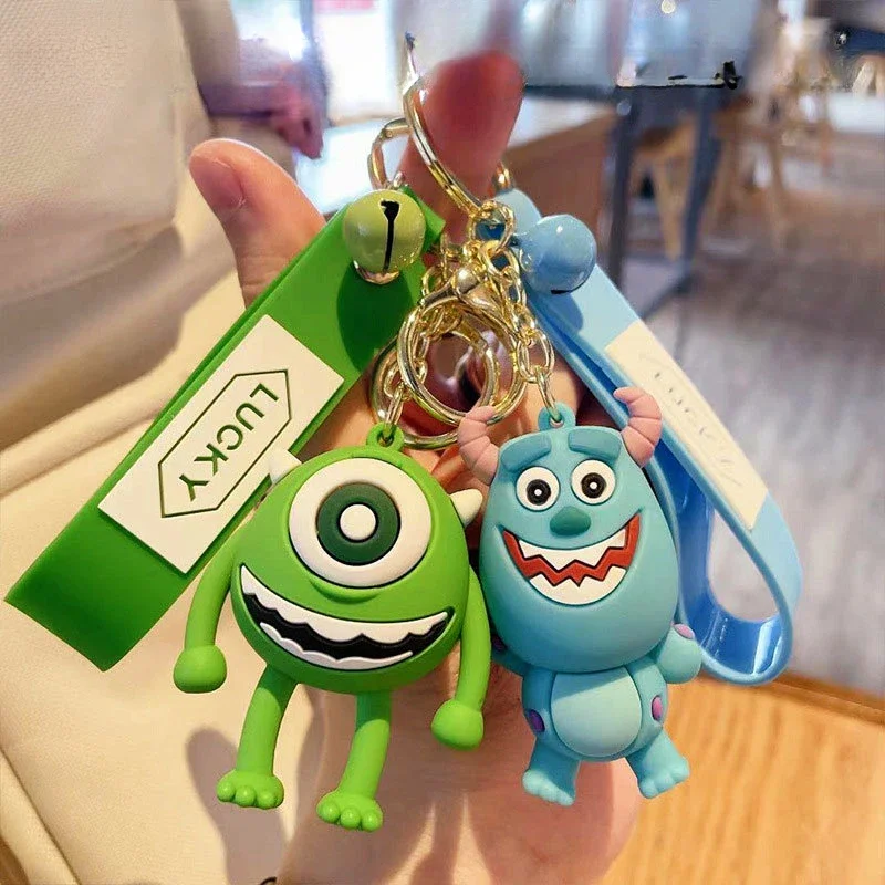 

Disney Monsters, Inc. Keychain Mike Wazowski Sullivan Anime Action Figures Big-eyed Monster Creative Backpacks Pendant Key Ring