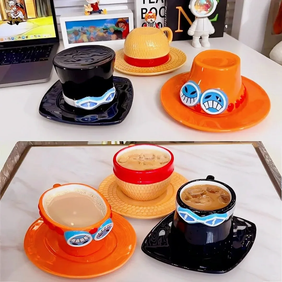 

Цельная кружка для воды, измельчитель, Рождественская версия. Кофейная чашка в форме шляпы D.Law Three Brothers, керамическая игрушка в стиле аниме Ace Sabo, подарок