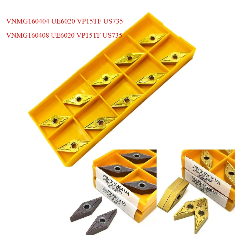 

10PCS VNMG160404 VNMG160408-MA Carbide Insert External Turning Tool Turning Insert High Quality CNC Lathe Cutting Tool
