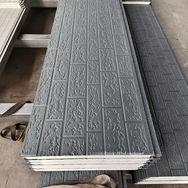 

MOQ 300㎡ Exterior Wall Brick Pattern Sandwich Panels Thermal Insulated PU Soundproof Wall Cladding Consult before Order