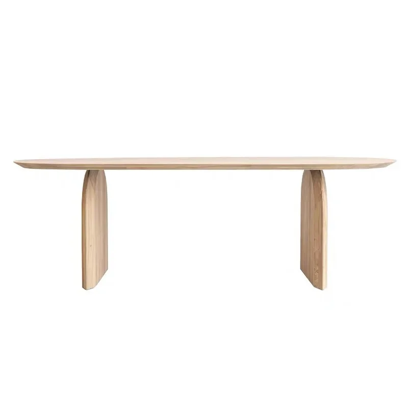 Solid wood dining table and chairs household small apartment dining table designer desk long table log