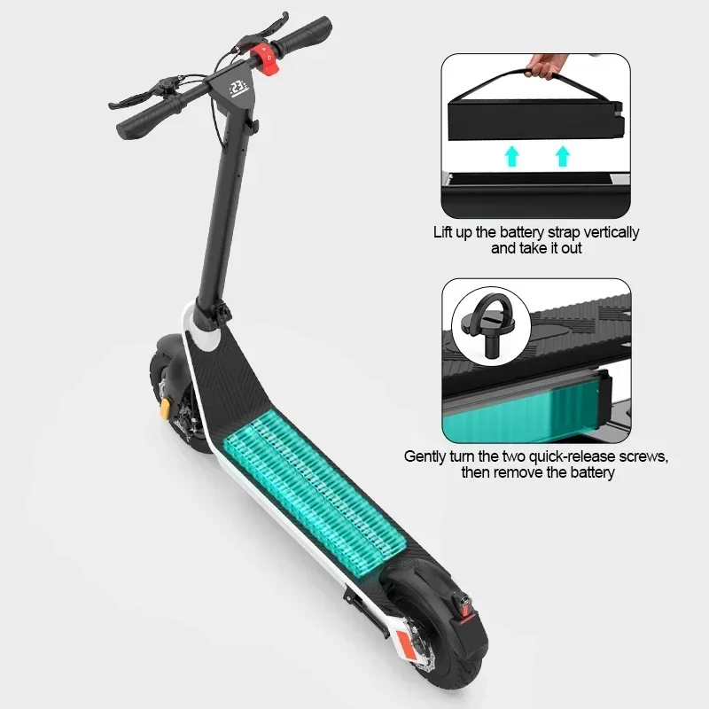 Long Range 500W Powerful Dual Drive Electric Scooters Electr 10inch