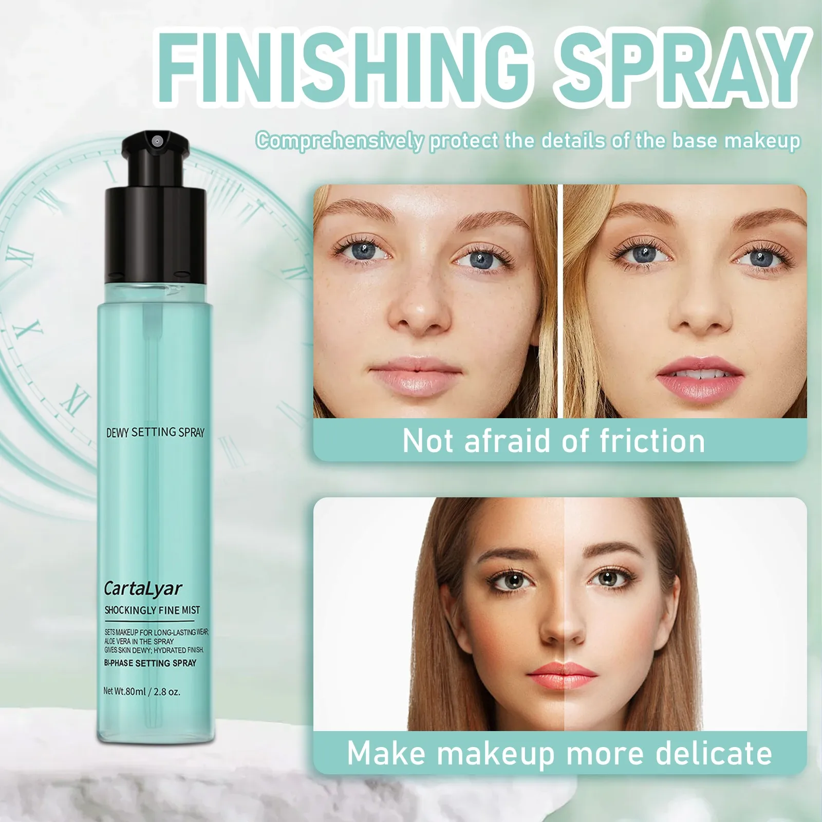 80ml Makeup Setting Spray Moisturizing Dual-Phase Gel Soft Focus Long Lasting Oil Control Waterproof And Makeup Retention
