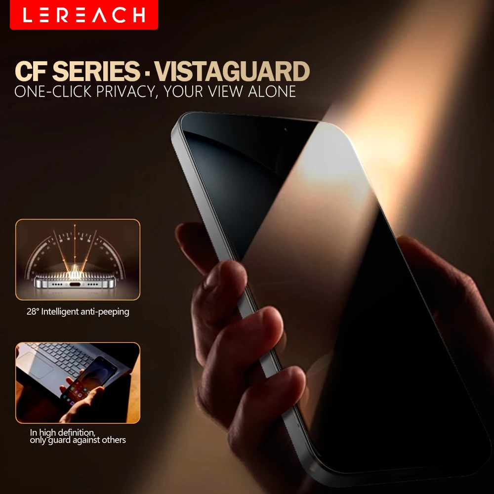 

Lereach Anti-Spy Screen Protector for Xiaomi 15T Pro/15T Full Coverage Dust-Free Box Auto-Alignment Tempered Glass
