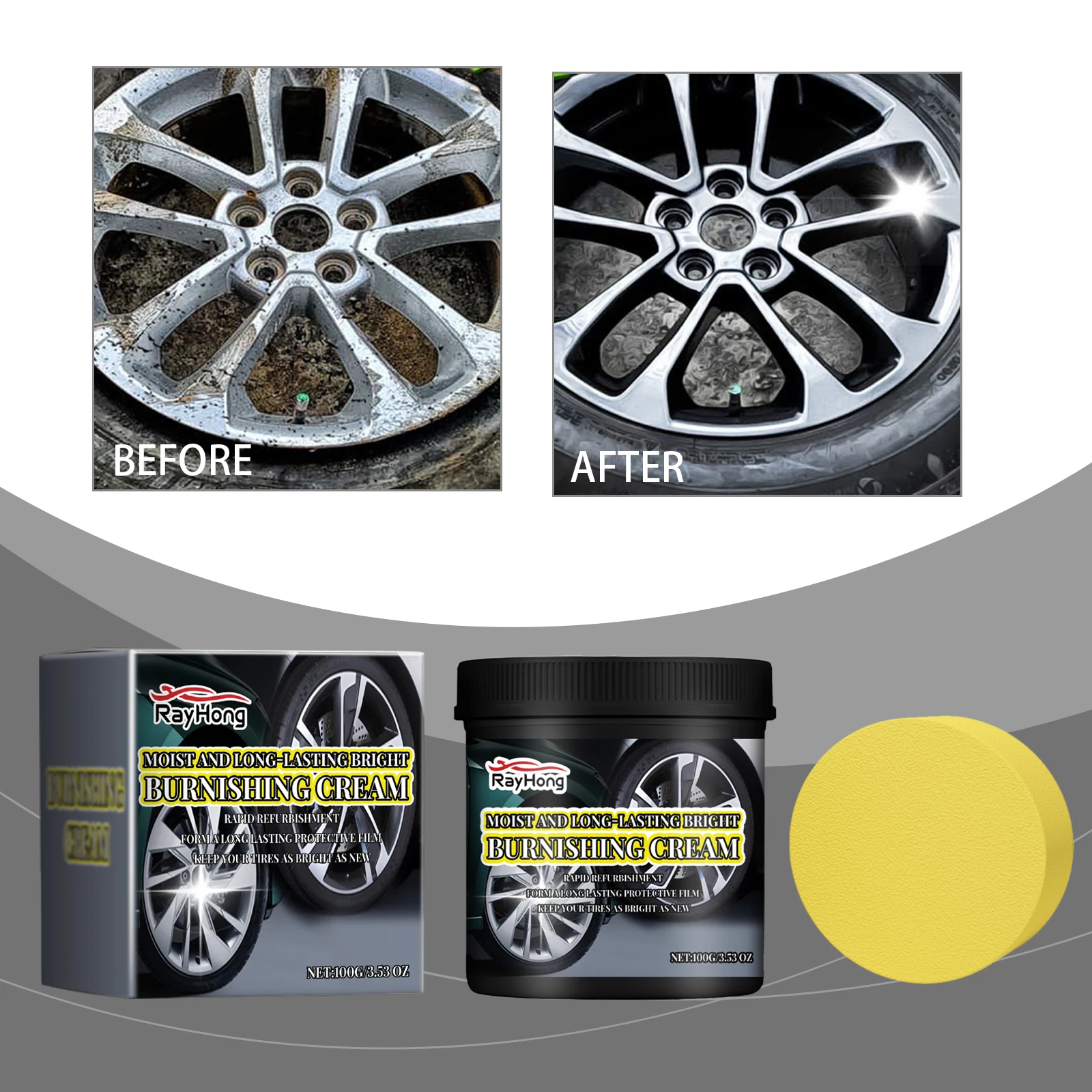 Car Tire Retreading Paste Car Tire Cleaning Rust Removal Polishing Brightening Wheel Tire Care