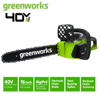 Greenworks Chainsaw Brushless Motor 40v 4.0Ah Cordless 20312 16\
