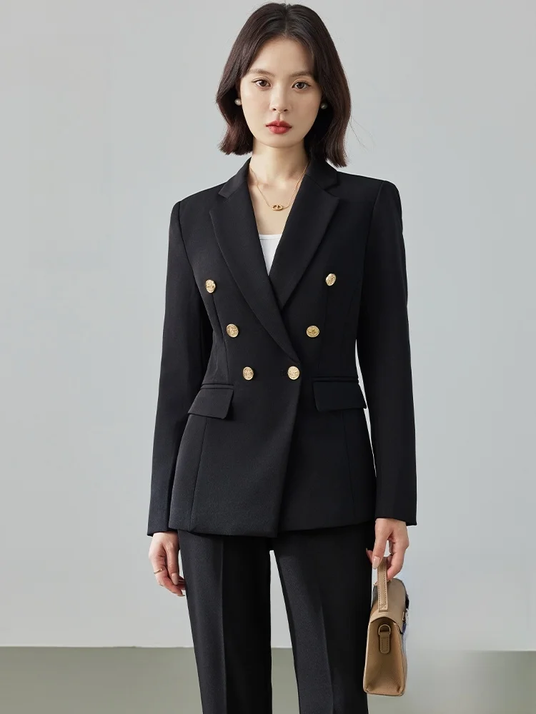 Black Suit Jacket Women's Premium Interview Public Exam Clothing Small Size Professional Formal University Student Set