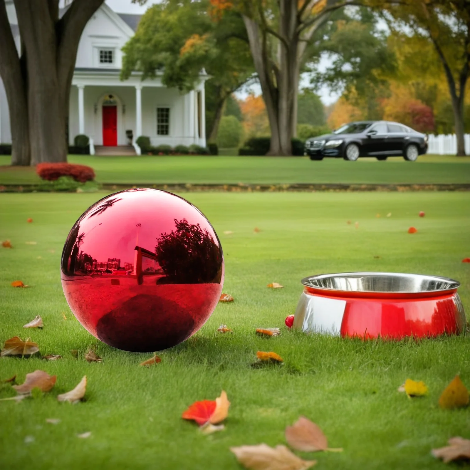 

20Cm Glossy Metal Gazing Ball Weather Resistant Mirror Sphere for Garden Lawn Decor Reflective Outdoor Decorative Globe