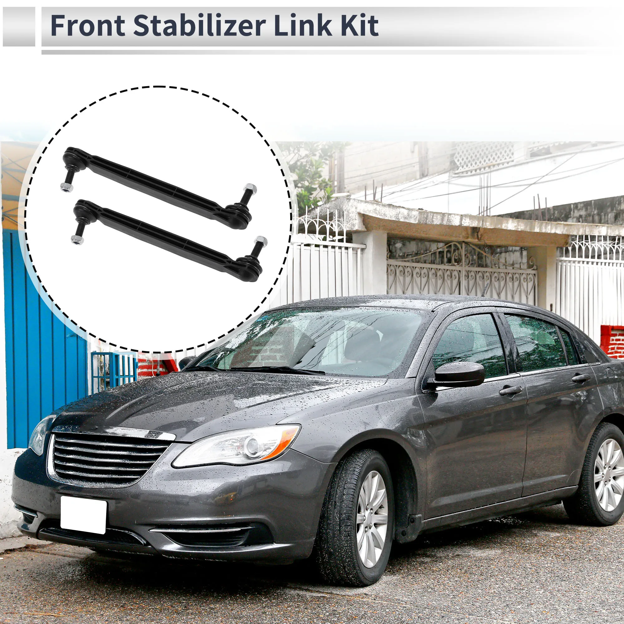 

Тяги переднего стабилизатора UXCELL для CHRYSLER 200 11-14 для CHRYSLER SEBRING 07-10 Комплекты тяги стабилизатора поперечной устойчивости No K750385, черные, 2 шт.