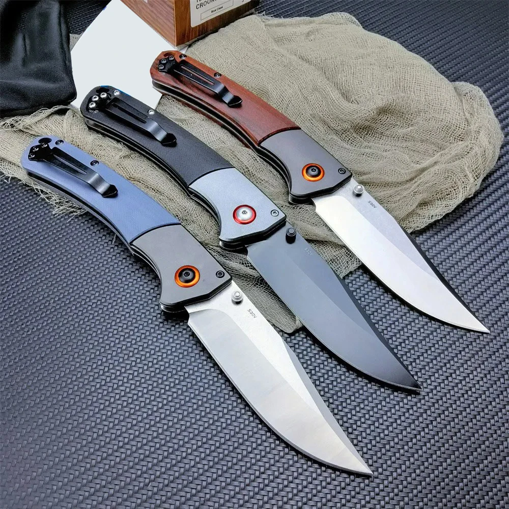 3 Colors BM 15080 Crooked River CPM-S30V Blade G10/Wood Handle Outdoor Multi-functional Survival Military Combat Pocket Knife